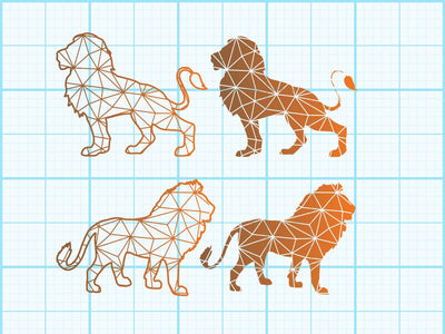 Lion Geomatical Print SVG Johan Ru designs 