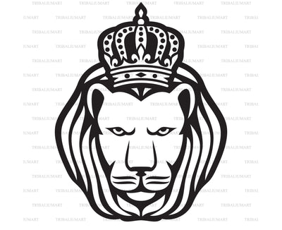 Lion head with crown SVG TribaliumArtSF 