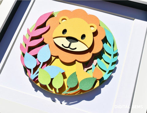 Lion, Layered paper cut file design SVG Digital Gems 