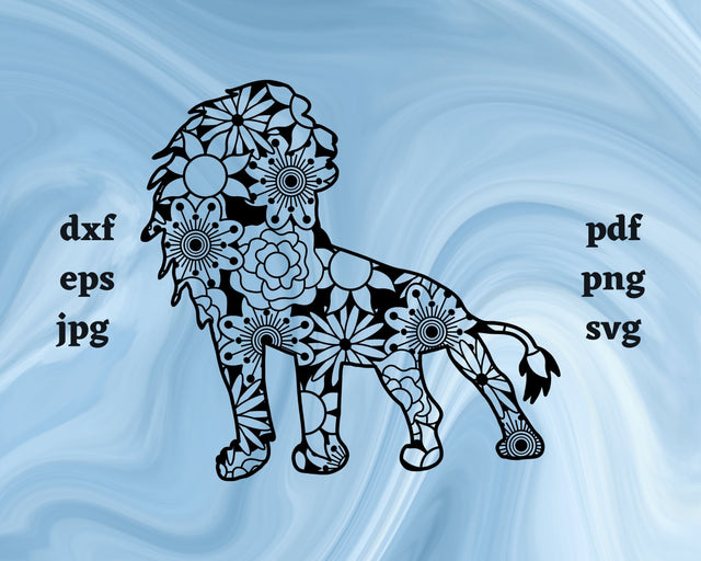 Lion Mandala SVG Cut File SVG Northern Light SVG 