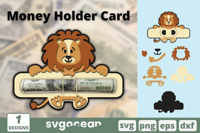 Lion Money Holder Card SVG SVG SvgOcean 