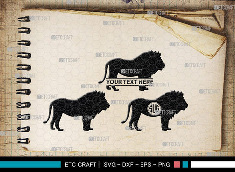 Lion Monogram, Lion Silhouette, Lion SVG, Lion Head Svg, Lions Svg, Wild Animal Svg, African Animal Svg, SB00289 SVG ETC Craft 