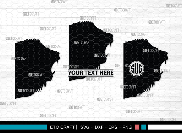 Lion Monogram, Lion Silhouette, Lion SVG, Lion Head Svg, Lions Svg, Wild Animal Svg, African Animal Svg, SB00289 SVG ETC Craft 
