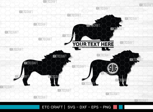 Lion Monogram, Lion Silhouette, Lion SVG, Lion Head Svg, Lions Svg, Wild Animal Svg, African Animal Svg, SB00289 SVG ETC Craft 