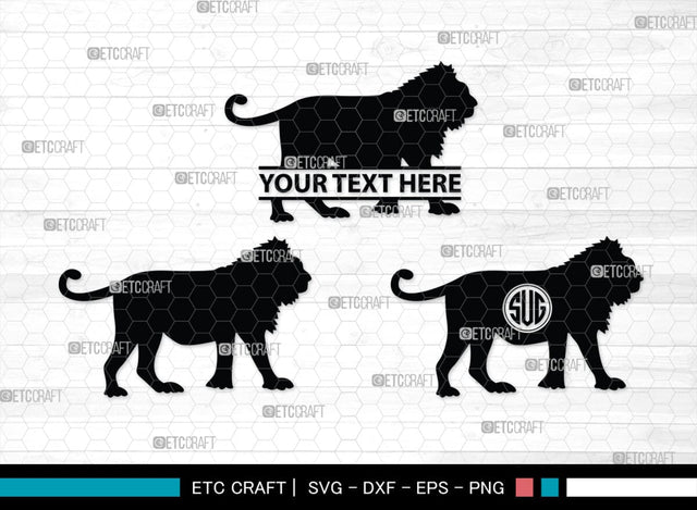 Lion Monogram, Lion Silhouette, Lion SVG, Lion Head Svg, Lions Svg, Wild Animal Svg, African Animal Svg, SB00289 SVG ETC Craft 
