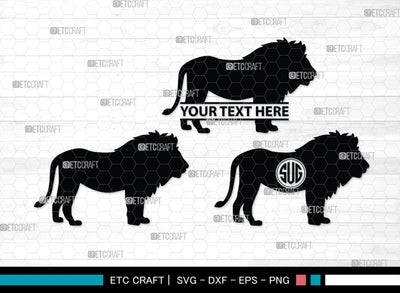 Lion Monogram, Lion Silhouette, Lion SVG, Lion Head Svg, Lions Svg, Wild Animal Svg, African Animal Svg, SB00289 SVG ETC Craft 