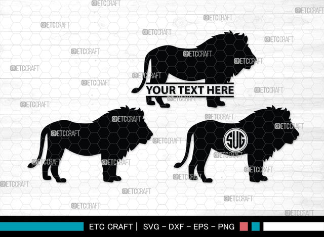 Lion Monogram, Lion Silhouette, Lion SVG, Lion Head Svg, Lions Svg, Wild Animal Svg, African Animal Svg, SB00289 SVG ETC Craft 