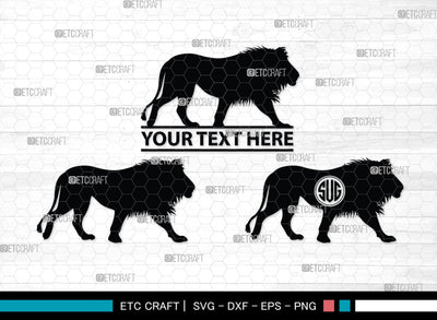 Lion Monogram, Lion Silhouette, Lion SVG, Lion Head Svg, Lions Svg, Wild Animal Svg, African Animal Svg, SB00289 SVG ETC Craft 