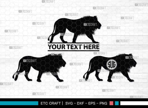 Lion Monogram, Lion Silhouette, Lion SVG, Lion Head Svg, Lions Svg, Wild Animal Svg, African Animal Svg, SB00289 SVG ETC Craft 