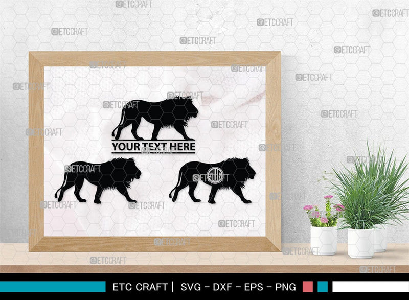 Lion Monogram, Lion Silhouette, Lion SVG, Lion Head Svg, Lions Svg ...