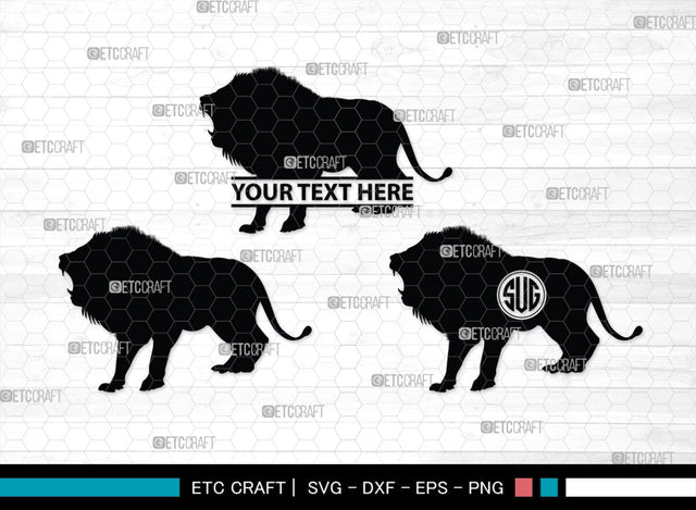 Lion Monogram, Lion Silhouette, Lion SVG, Lion Head Svg, Lions Svg, Wild Animal Svg, African Animal Svg, SB00289 SVG ETC Craft 