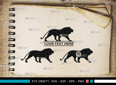 Lion Monogram, Lion Silhouette, Lion SVG, Lion Head Svg, Lions Svg, Wild Animal Svg, African Animal Svg, SB00289 SVG ETC Craft 