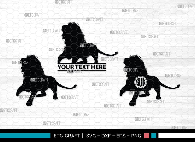 Lion Monogram, Lion Silhouette, Lion SVG, Lion Head Svg, Lions Svg, Wild Animal Svg, African Animal Svg, SB00289 SVG ETC Craft 