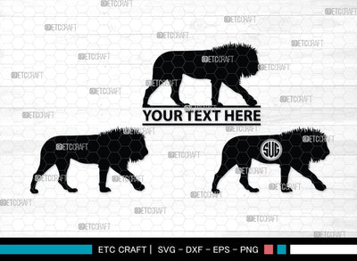Lion Monogram, Lion Silhouette, Lion SVG, Lion Head Svg, Lions Svg, Wild Animal Svg, African Animal Svg, SB00289 SVG ETC Craft 