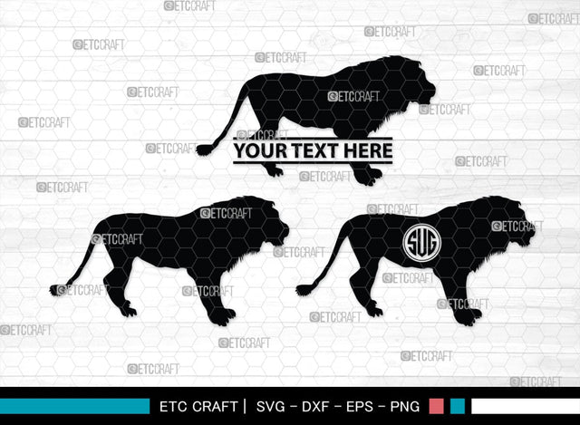 Lion Monogram, Lion Silhouette, Lion SVG, Lion Head Svg, Lions Svg, Wild Animal Svg, African Animal Svg, SB00289 SVG ETC Craft 