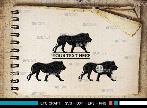 Lion Monogram, Lion Silhouette, Lion SVG, Lion Head Svg, Lions Svg, Wild Animal Svg, African Animal Svg, SB00289 SVG ETC Craft 