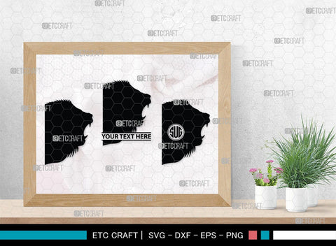 Lion Monogram, Lion Silhouette, Lion SVG, Lion Head Svg, Lions Svg, Wild Animal Svg, African Animal Svg, SB00289 SVG ETC Craft 