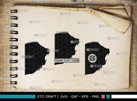 Lion Monogram, Lion Silhouette, Lion SVG, Lion Head Svg, Lions Svg, Wild Animal Svg, African Animal Svg, SB00289 SVG ETC Craft 