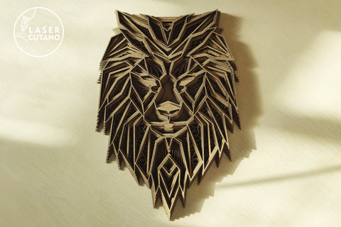 Lion - Multilayer Laser Cut Files, Mandala, 3D Design SVG LaserCutano 