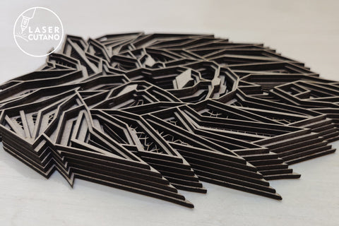 Lion - Multilayer Laser Cut Files, Mandala, 3D Design SVG LaserCutano 