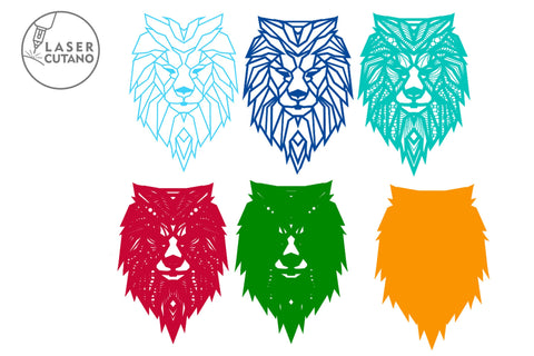 Lion - Multilayer Laser Cut Files, Mandala, 3D Design SVG LaserCutano 