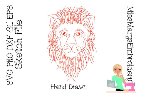 Lion Sketch File | Foil Quill | Drawing File Sketch DESIGN MissMarysEmbroidery 