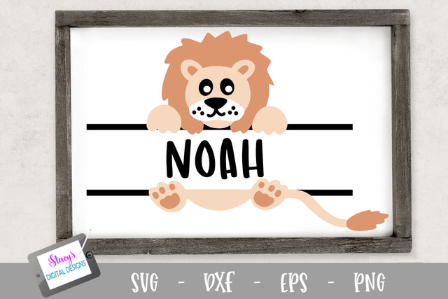Lion Split Monogram Design SVG Stacy's Digital Designs 