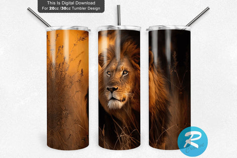 Lion Style 20 oz / 30 oz Tumbler PNG Sublimation Regulrcrative 