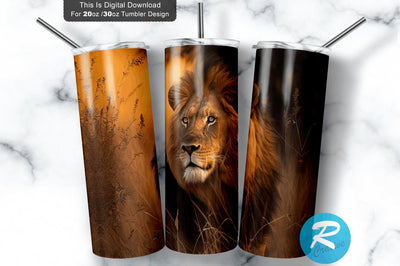 Lion Style 20 oz / 30 oz Tumbler PNG Sublimation Regulrcrative 