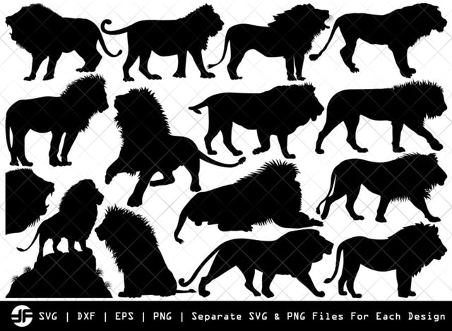Lion SVG | Animal SVG | Silhouette Bundle | SVG Cut File SVG ETC Craft 