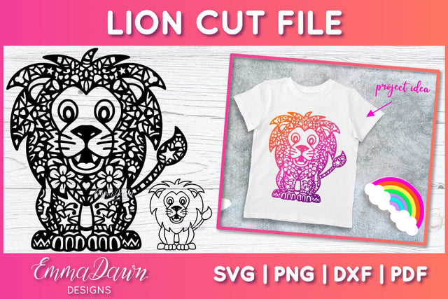 Lion SVG, Cute Lion SVG SVG Emma Dawn Designs 