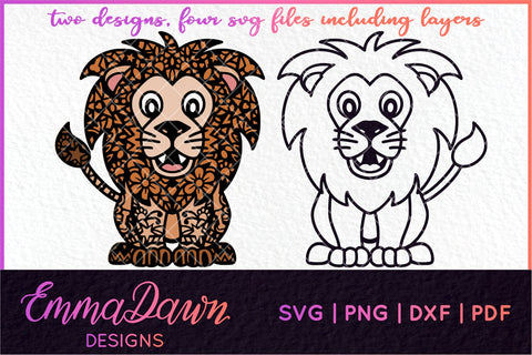 Lion SVG, Cute Lion SVG SVG Emma Dawn Designs 