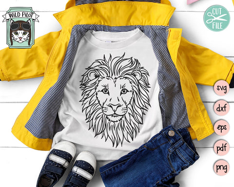 Lion SVG File, Lion Cut File, Animal Face SVG File, Cute Lion SVG, Lion Face SVG, Animal SVG File, Wild Animal SVG File, Animals SVG File SVG Wild Pilot 