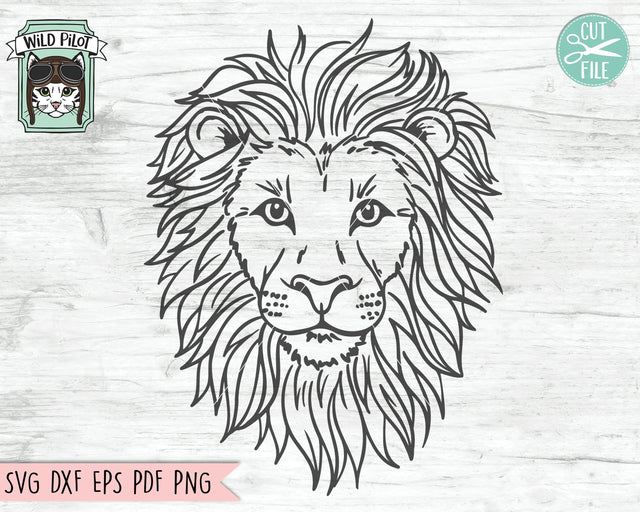 Lion SVG File, Lion Cut File, Animal Face SVG File, Cute Lion SVG, Lion Face SVG, Animal SVG File, Wild Animal SVG File, Animals SVG File SVG Wild Pilot 