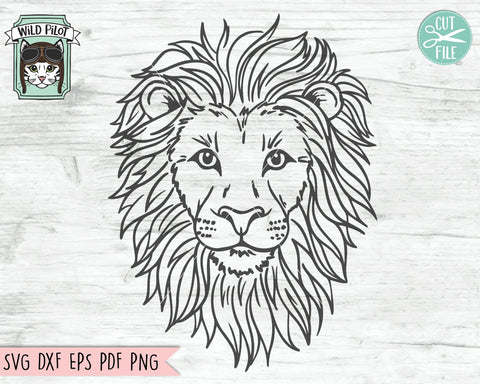 Lion SVG File, Lion Cut File, Animal Face SVG File, Cute Lion SVG, Lion Face SVG, Animal SVG File, Wild Animal SVG File, Animals SVG File SVG Wild Pilot 