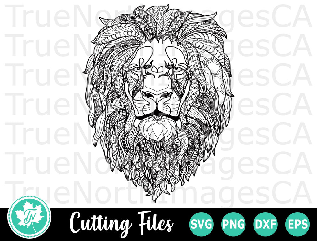 Lion SVG | Zentangle SVG | Mandala SVG - So Fontsy