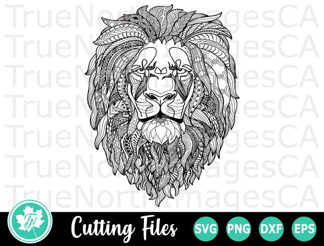 Lion SVG | Zentangle SVG | Mandala SVG SVG TrueNorthImagesCA 
