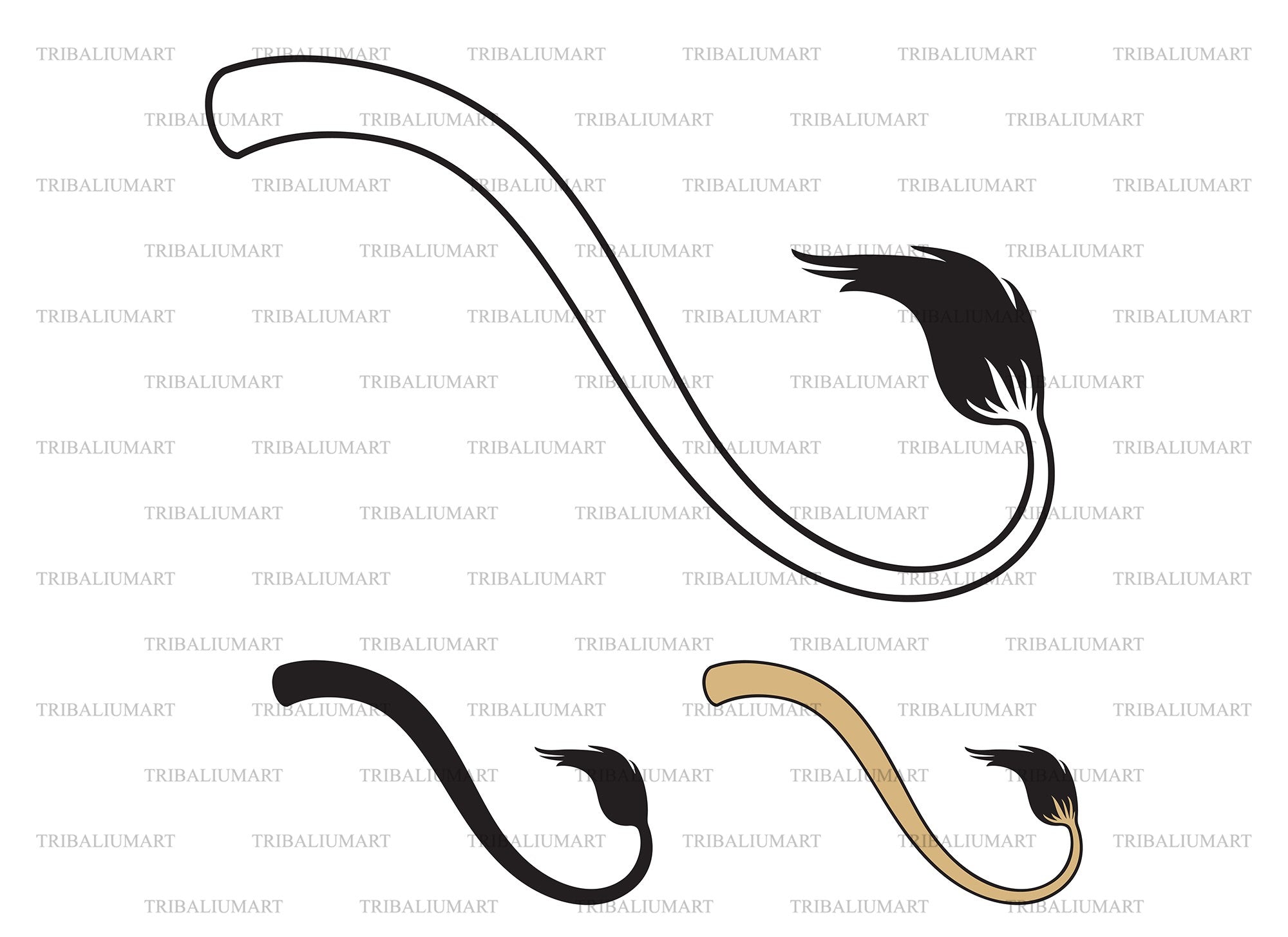 lion tail vector