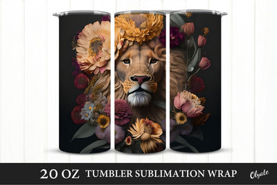 Lion Tumbler Sublimation Wrap. 20 OZ Tumbler Sublimation Sublimation Olga Terlyanskaya 