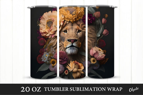 Lion Tumbler Sublimation Wrap. 20 OZ Tumbler Sublimation Sublimation Olga Terlyanskaya 