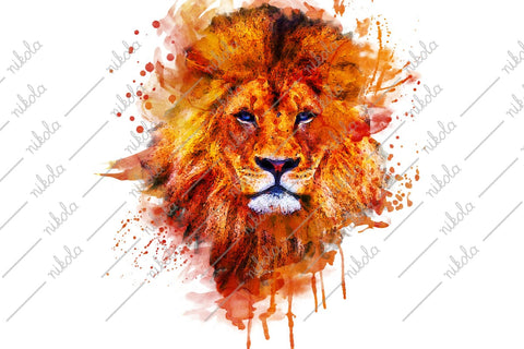 Lion Watercolor Sublimation Clipart PNG JPG Sublimation nikola 