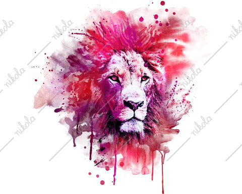 Lion, Watercolor, Sublimation, Clipart, PNG Sublimation nikola 