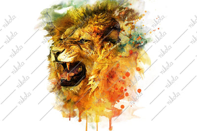 Lion Watercolor Sublimation PNG JPG Sublimation nikola 
