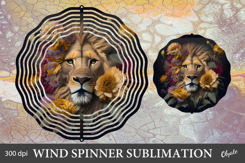 Lion Wind Spinner PNG. Animal Wind Spinner Sublimation Olga Terlyanskaya 