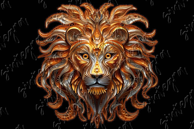 Lion Zodiac Sign Paper Quilling PNG File | Sublimation Free For Commercial Use Sublimation Sintegra 