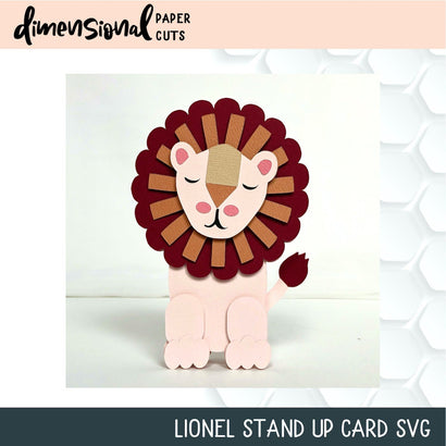 Lionel 3D Lion Card 3D Paper Dimensional Paper Cuts LLC 