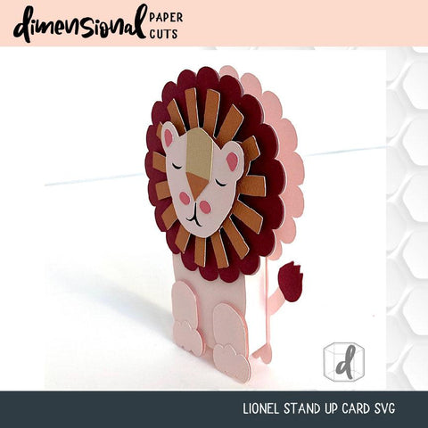 Lionel 3D Lion Card 3D Paper Dimensional Paper Cuts LLC 