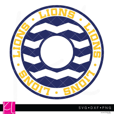 Lions Chevron Monogram Frame SVG Kelly Lollar Designs 