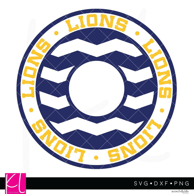 Lions Chevron Monogram Frame SVG Kelly Lollar Designs 