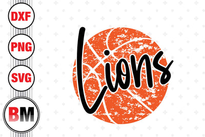 Lions Distressed Basketball SVG, PNG, DXF Files SVG BMDesign 